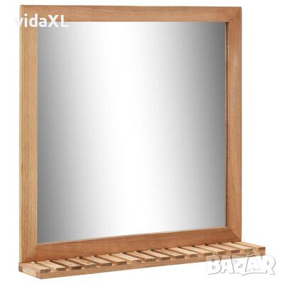 vidaXL Огледало за баня, 60x12x62 см, орехово дърво масив（SKU:247605, снимка 1