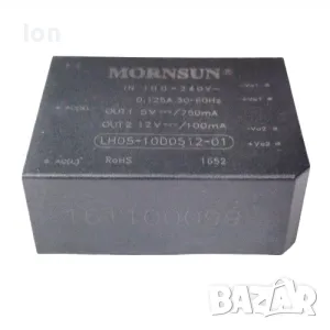 Mornsun 100-240V~ to 5V/750mA and 12V/100mA, снимка 1