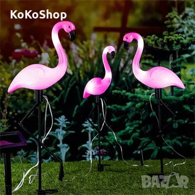 Соларни лампи "Фламинго"-ТРИ броя/соларни лампи/фламинго лампи, снимка 1