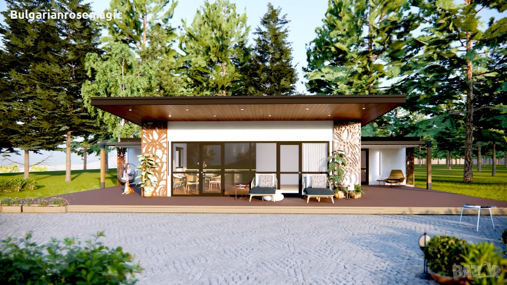 Парцел 1583 м² + Готова къща 95 м² • Монтаж до 1 месец • Войводино, снимка 1