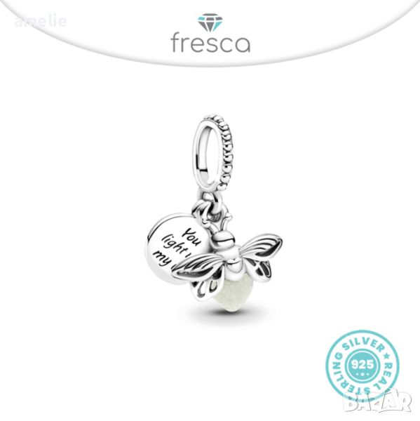 Талисман Fresca по модел тип Пандора сребро 925 Pandora Bee Dangle. Колекция Amélie, снимка 1