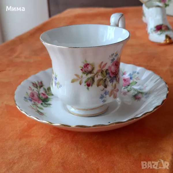 Двойни порцеланови сетове с цветя, снимка 1