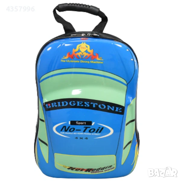 Детска раница, 3D, Поликарбон, Кола, Син , снимка 1