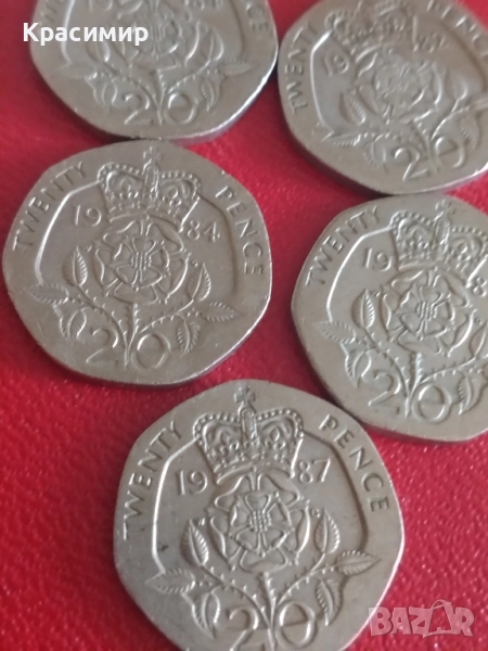 20 пенса Елизабет., снимка 1