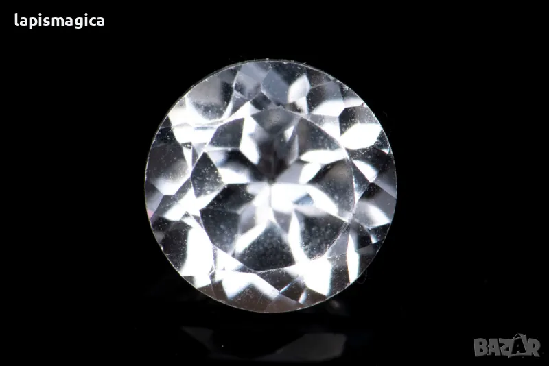 Бял топаз 1.04ct 6mm кръгла шлифовка #8, снимка 1