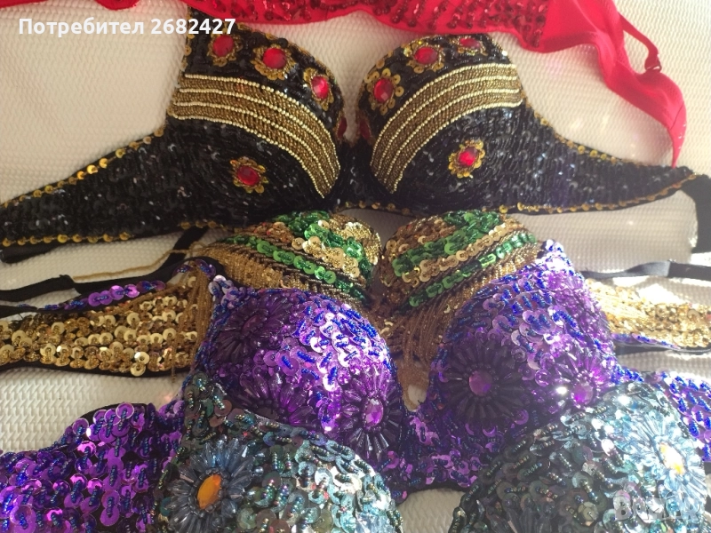 Сутиен с банели и флорални мъниста за коремни танци, карнавален рейв топ, костюм, снимка 1