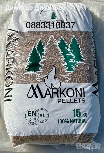 Пелети Markoni EN+A1 80% бор и 20% бук , снимка 1