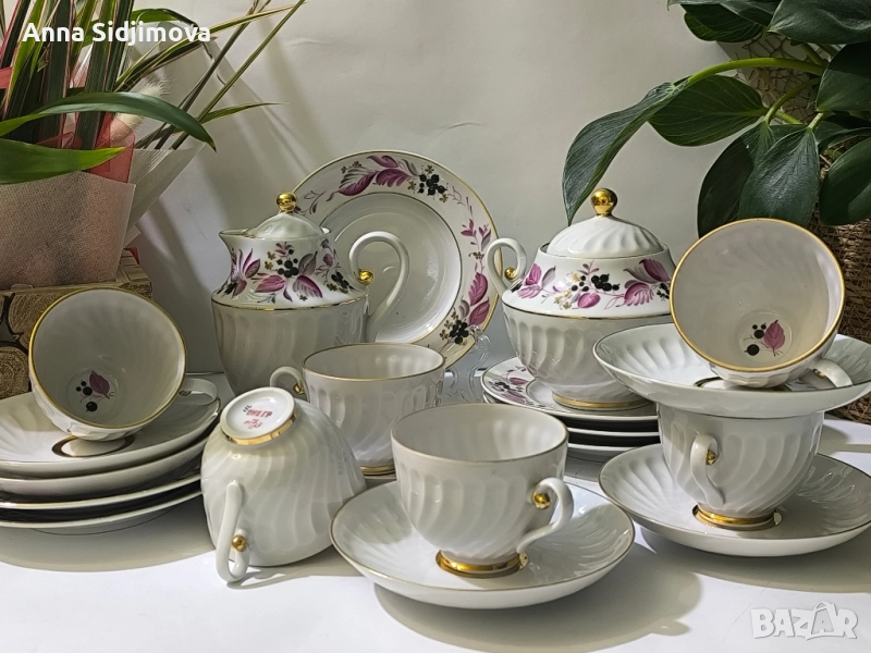 Руски порцелан ЛФЗ сервиз за кафе , снимка 1