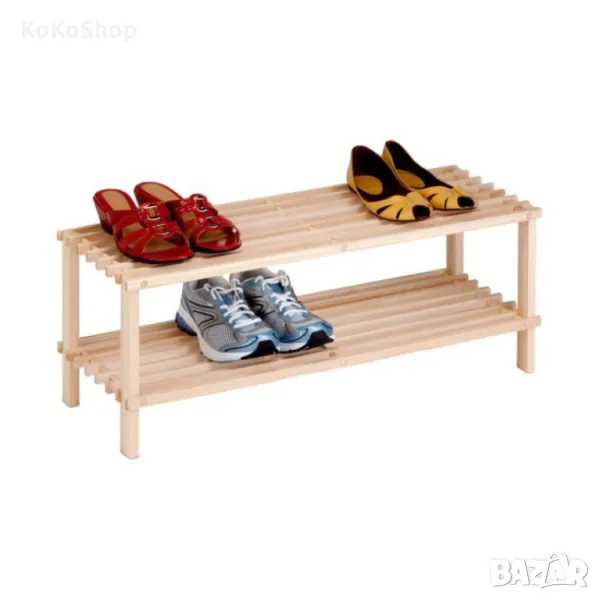 Дървена етажерка за обувки-74х26х29,5 см./етажерка за обувки/, снимка 1