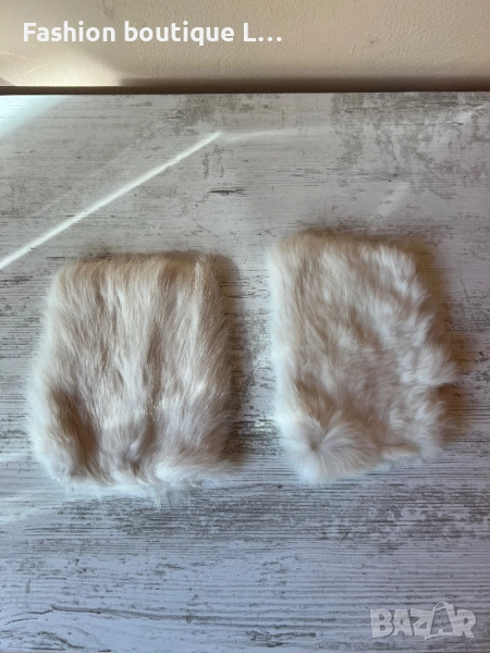 Бели ръкавели за китките от естествен заешки косъм 🤍🤍🤍, снимка 1