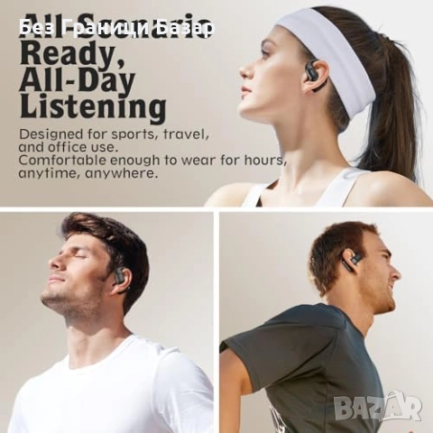 Нови Open Ear спортни слушалки с куки, 15mm драйвер, LED дисплей, ENC, снимка 2 - Bluetooth слушалки - 53569776