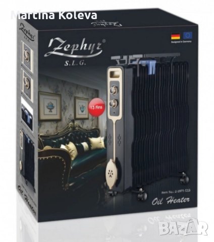 Радиатор, 2500W,13 ребра,3 степени,Поставка за дрехи,Регулируем термостат, снимка 2 - Радиатори - 52639746