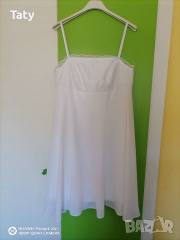 Бяла рокля размер 38 С/М, снимка 1 - Рокли - 46220566