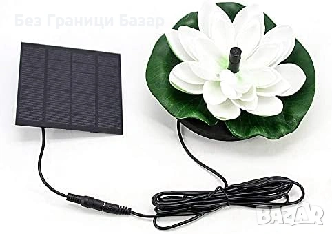 Нов лотос Соларна водна помпа 1.2W фонтан с 5 дюзи за градина/езерце, снимка 2 - Други - 53733015