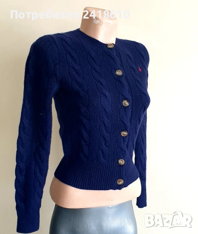 POLO Ralph Lauren Cable Wool / Cashmere Knit Womens Size XXS ОРИГИНАЛ! Дамска Жилетка, снимка 14 - Жилетки - 53579128