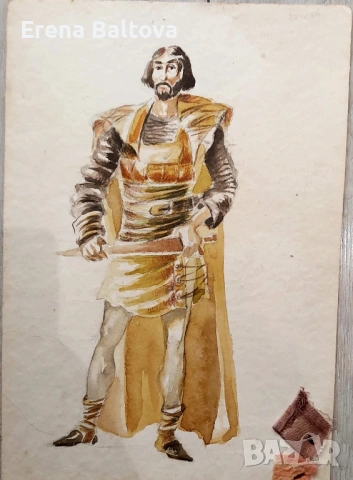 🍀Скици  театрални костюми   акварел, снимка 6 - Картини - 53912300