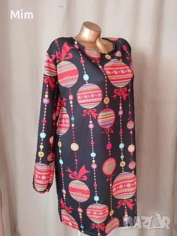 Misslook 2XL Черна рокля с колеледни играчки , снимка 3 - Рокли - 48330804