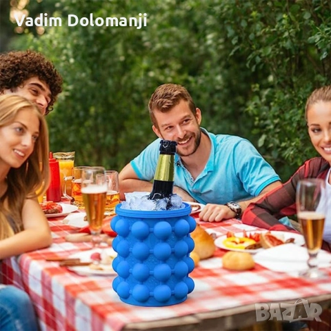 2 в 1 Силиконов контейнер за съхранение на лед и  създаване на кръгли кубчета лед, снимка 2 - Хладилни чанти - 52424608