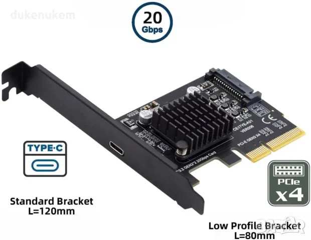 НОВ! USB-C към PCI-E 4X Express адаптер за карта за дънна платка, снимка 5 - Други - 47113844