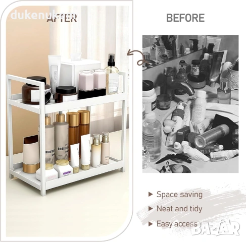 Двоен органайзер за козметика и парфюми – 2 нива, снимка 5 - Етажерки - 53227845