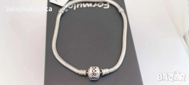 Сребърна-Гривна Pandora -22см, снимка 5 - Гривни - 51613132