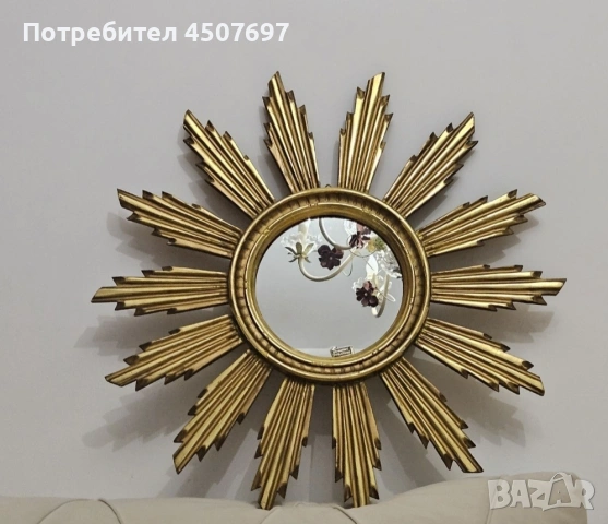 френско позлатено огледало 1950г., снимка 7 - Други ценни предмети - 53035696