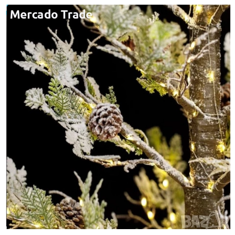 Коледна елха Mercado Trade, Със снежни светлини и шишарки, 600 LED, 180см, снимка 3 - Декорация за дома - 52633086