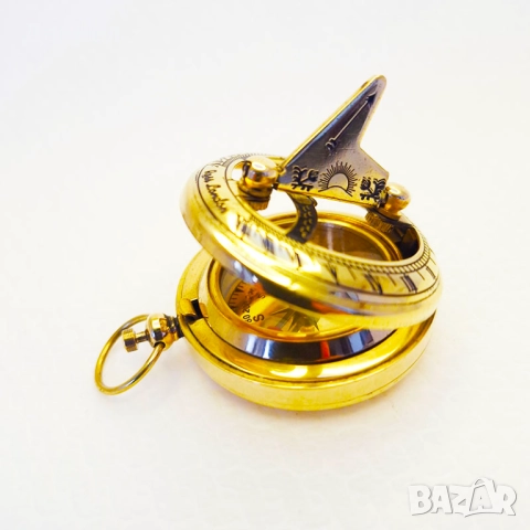 Бронзов компас с слънчев часовник , снимка 2 - Романтични подаръци - 43051919
