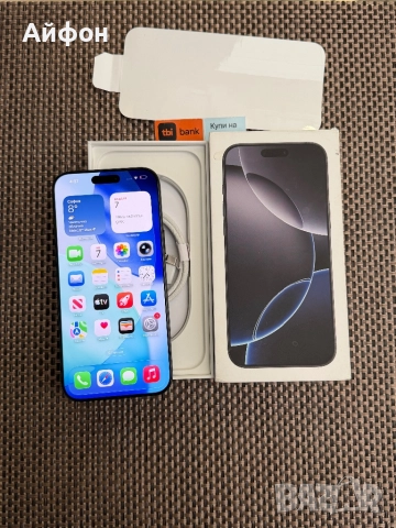 НОВ! 512Gb*ЛИЗИНГ* iPhone 16 Pro Max Black Titanium / Гаранция, снимка 2 - Apple iPhone - 52682564