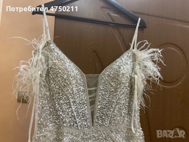Официална рокля със щраусови пера, снимка 4 - Рокли - 53646885