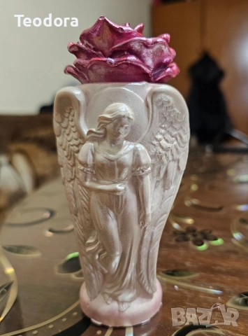 керамични ангелчета с розичка, снимка 4 - Декорация за дома - 53846944