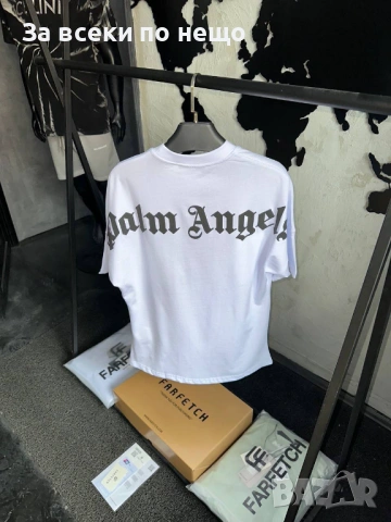 Palm Angels Мъжка Бяла Тениска👕Мъжка Блуза С Къс Ръкав В Бял Цвят Бърбъри Код MensPoint8