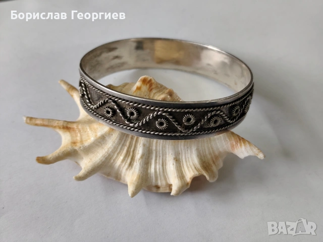 Твърда сребърна гривна