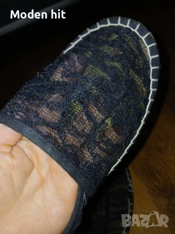 Дантелени черни еспадрили, снимка 2 - Дамски ежедневни обувки - 50648160