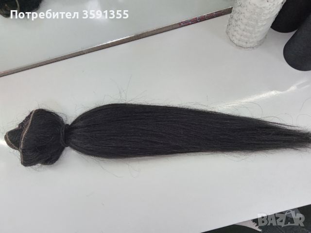 Естесвена коса на 3 реда с щипки, снимка 1 - Други - 46159182