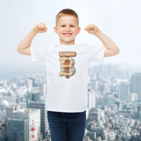 Burberry/Бърбъри мъжка, дамска, детска мода, памучни фланелки, щампа, черна, бяла тениска, снимка 2 - Тениски - 54098274