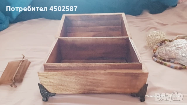 Стилен дървен органайзер за бижута, снимка 8 - Бижутерийни комплекти - 50930039