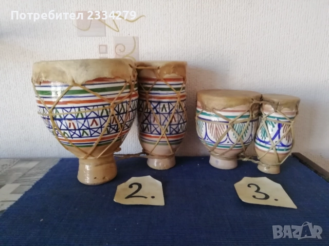 Стари ударни инструменти, ТАРАМБУКИ, ДАЙРЕТА, ръчно изработени в различни държави. , снимка 5 - Ударни инструменти - 52094233