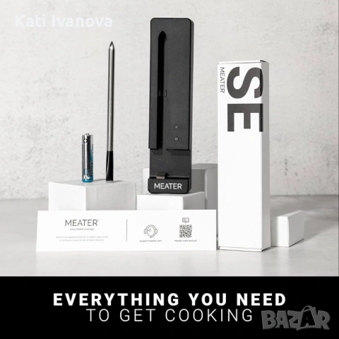 MEATER SE: Умен Bluetooth термометър за месо | Безжична сонда с голям обхват за фурна, грил, опушван, снимка 2 - Други - 53397104