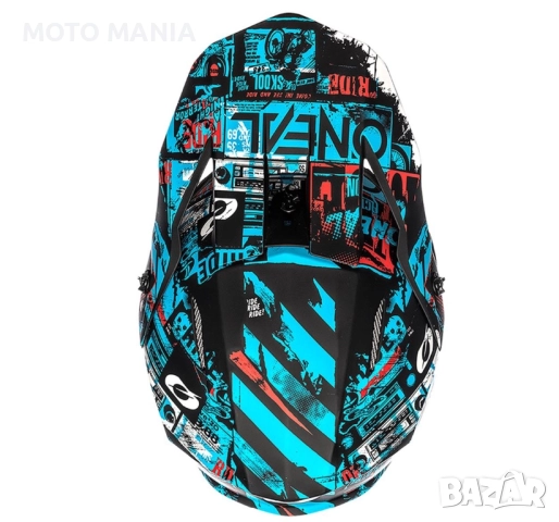 Мотокрос каска O'NEAL 3SERIES RIDE BLACK/BLUE, снимка 4 - Други спортове - 52420267