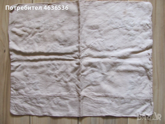 Винтидж ленена възглавница -ръчна бродерия, 58х45см., снимка 6 - Възглавници - 53255426