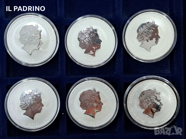 Лунар 2 сребро монети 6броя по 1 унция OZ , снимка 2 - Нумизматика и бонистика - 53349352