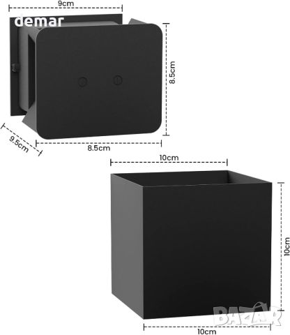 Homefire 2 бр. LED стенни лампи IP65 водоустойчиви 3000K топло бяло, 5W, черно, снимка 2 - Лампи за стена - 45098844