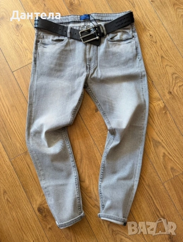 Мъжки дънки ZARA – Slim Fit сиви, размер 36, снимка 8 - Дънки - 54102908
