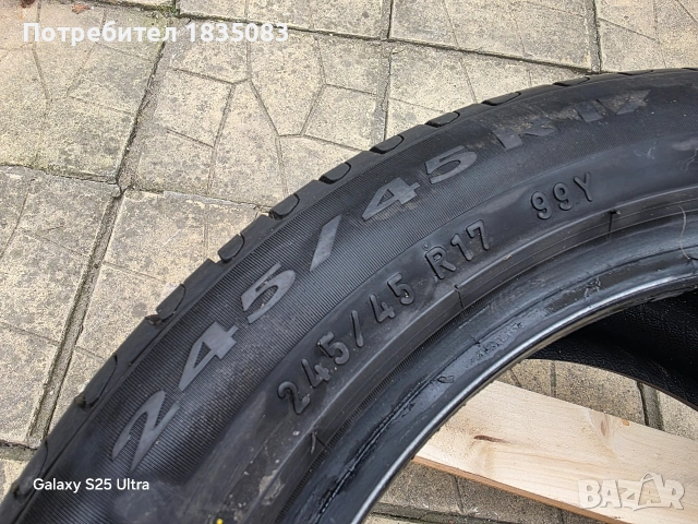 1бр. лятна гума 245/45/17 Pirelli, снимка 6 - Гуми и джанти - 53880421