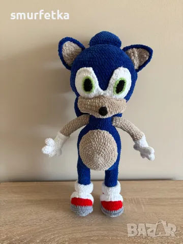 Плетена играчка Соник , снимка 4 - Плюшени играчки - 50172750