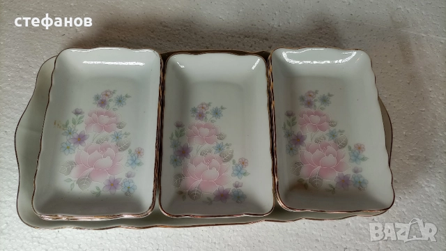 Комплектче за мезета, голяма и 5 малки, правоъгълни чинии, снимка 4 - Чинии - 52887697