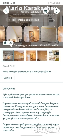 Лукс Декор Професионално боядисване  Декоративни мазилки и  Дек. стени