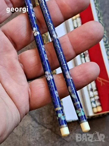 луксозни емайлирани стикове за суши от кост   26/2  , снимка 3 - Антикварни и старинни предмети - 50679054