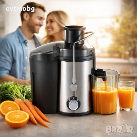 Сокоизстисквачка Muhler MJ-600S, 600W, Корпус и цедка от неръждаема стомана, 2 скорости + Turbo, 0.5, снимка 5 - Кухненски роботи - 53813271